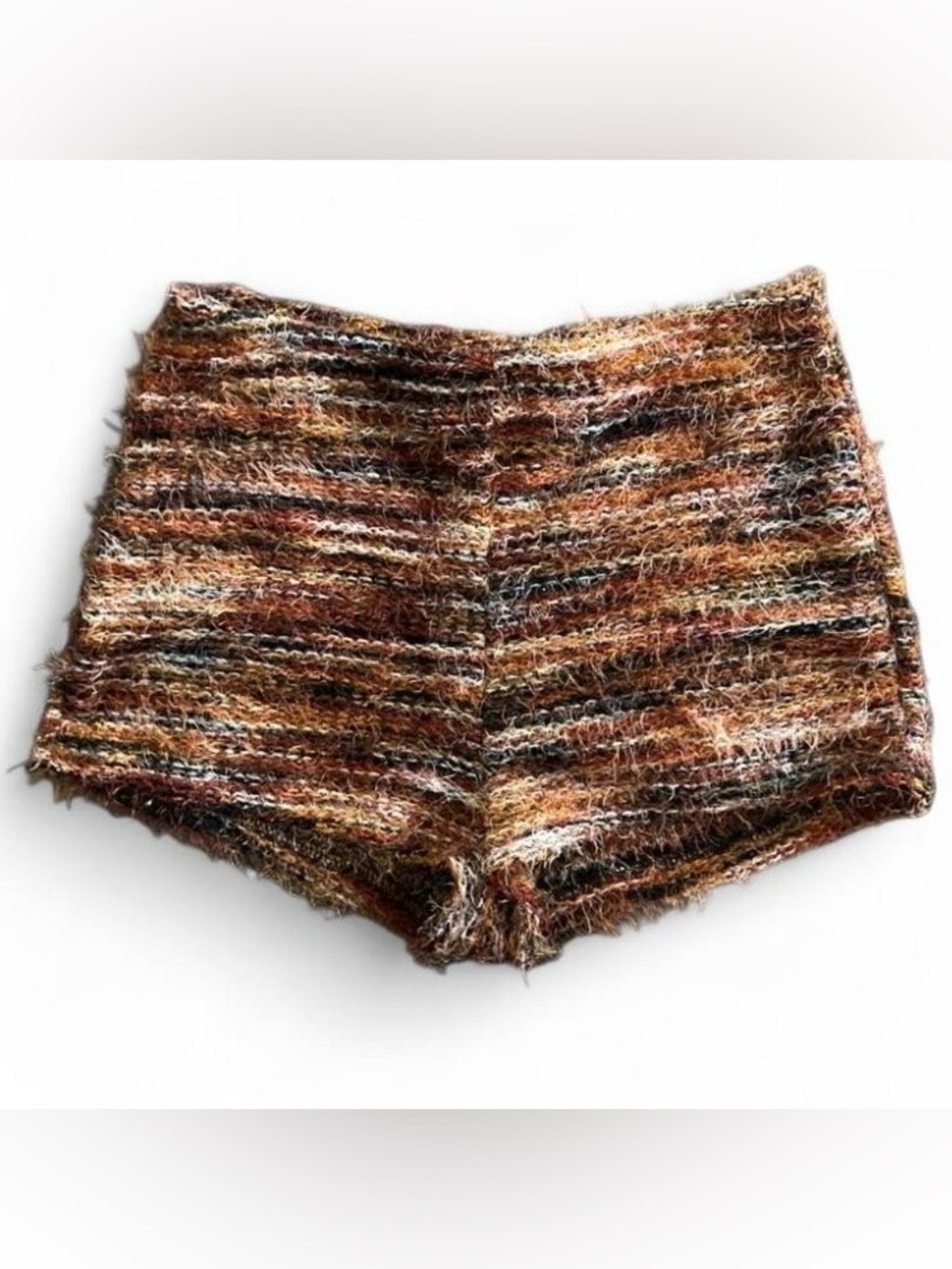 SHEIN Multicolor Brown High Waist Knit Shorts